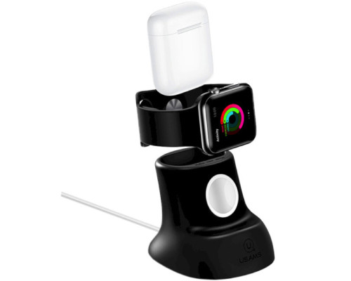 Бездротовий зарядний пристрій Usams US-ZJ051 2IN1 Silicon Charging Holder For Apple Watch And AirPods (ZJ51ZJ01)