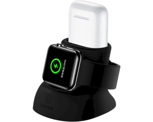 Бездротовий зарядний пристрій Usams US-ZJ051 2IN1 Silicon Charging Holder For Apple Watch And AirPods (ZJ51ZJ01)