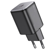 Мережевий зарядний пристрій HOCO N40 Mighty single port PD20W charger Black (6942007616966)