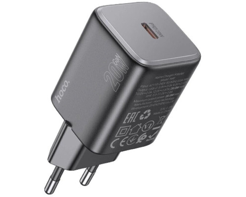 Мережевий зарядний пристрій HOCO N40 Mighty single port PD20W charger Black (6942007616966)