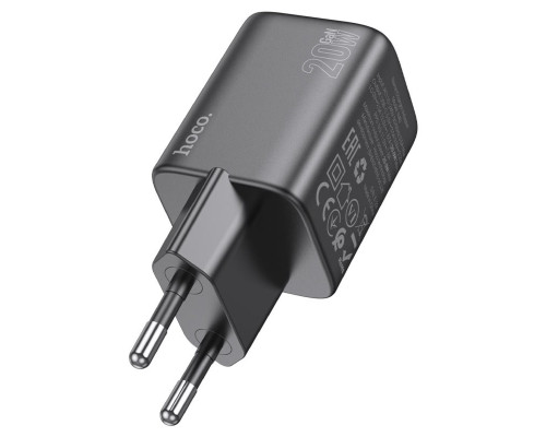 Мережевий зарядний пристрій HOCO N40 Mighty single port PD20W charger Black (6942007616966)