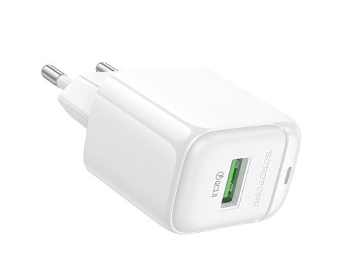 Мережевий зарядний пристрій BOROFONE BAS42A Potential single-port QC3.0 charger(EU) White (6941991113789)