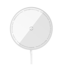 Бездротовий зарядний пристрій Baseus Simple Mini3 Magnetic Wireless Charger 15W Silver (CCJJ040012)