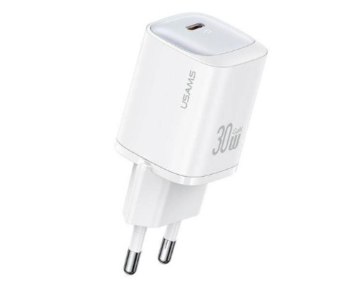 Зарядний пристрій Usams CC251 30W GaN 1C white (CC251TC02)