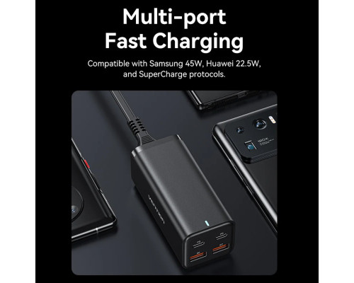 Зарядний пристрій Vention 4-Port USB (C + C + A + A) GaN Charger (100W/100W/18W/18W) EU-Plug Black (FBSBG-EU)