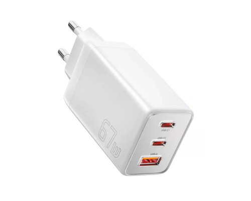 Зарядний пристрій ESSAGER ECT67W Gan 1USB 2T-C 67W white (ECT67W-LJB02-Z)