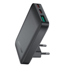 Мережевий зарядний пристрій ACEFAST A100 PD65W GaN 2C+A ultra-thin Charger Black (6974316283492)