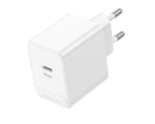 Мережевий зарядний пристрій BOROFONE BAS13A Erudite single port PD20W charger(EU) White (6941991104862)