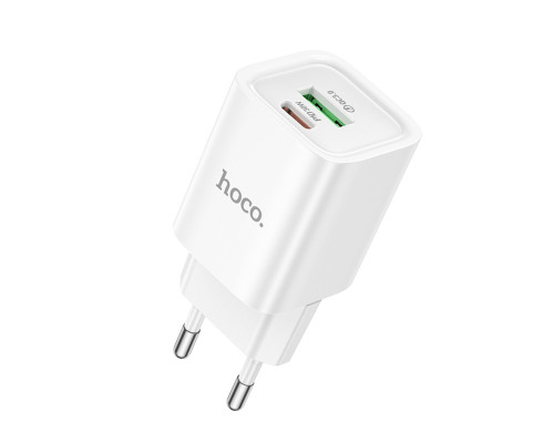 Мережевий зарядний пристрій HOCO C149A Charm PD30W+QC3.0 charger (EU) White (6942007630337)