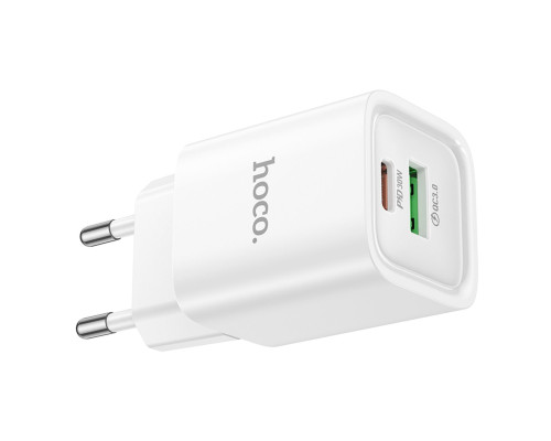 Мережевий зарядний пристрій HOCO C149A Charm PD30W+QC3.0 charger (EU) White (6942007630337)