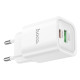 Мережевий зарядний пристрій HOCO C149A Charm PD30W+QC3.0 charger (EU) White (6942007630337)