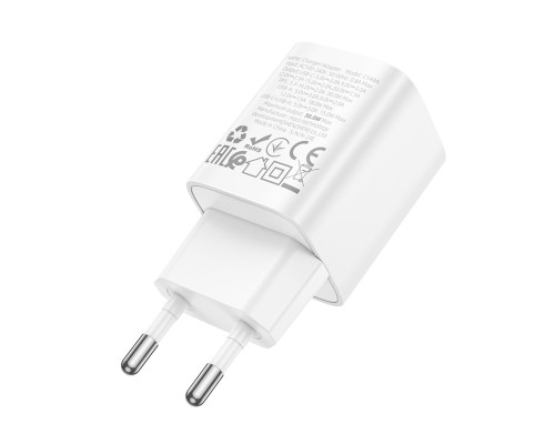Мережевий зарядний пристрій HOCO C149A Charm PD30W+QC3.0 charger (EU) White (6942007630337)