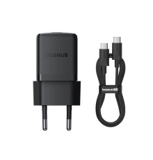 Мережевий зарядний пристрій Baseus Palm Fast Charger 1C 30W EU Cluster Black(With: Baseus Mini White Cable Type-C to Type-C 60W(20V/3A) 1m Cluster Bla (P10111605113-01)
