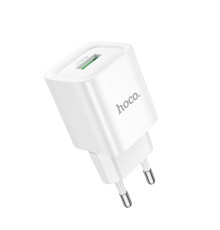 Мережевий зарядний пристрій HOCO C145A Charm single port QC3.0 charger (EU) White (6942007630214)