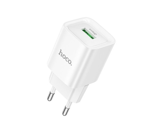 Мережевий зарядний пристрій HOCO C145A Charm single port QC3.0 charger (EU) White (6942007630214)