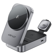 Бездротовий зарядний пристрій ACEFAST E22 Desktop 3-in-1 Wireless Charging holder Metal Gray (6974316284079)