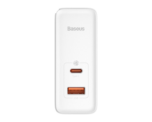 МЗП Baseus GaN5 Pro Fast Charger C+U 100W EU White (With Mini White Cable Type-C to Type-C 100W(20V/5A) 1m White） (CCGP090202)