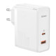 МЗП Baseus GaN5 Pro Fast Charger C+U 100W EU White (With Mini White Cable Type-C to Type-C 100W(20V/5A) 1m White） (CCGP090202)