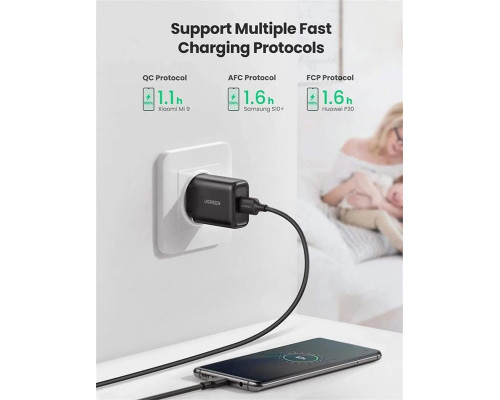 Зарядний пристрій UGREEN CD122 QC3.0 USB Fast Charger EU (Black) (UGR-70273) (UGR-70273)