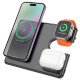 Бездротовий зарядний пристрій HOCO CQ1 Geek folding 3-in-1 magnetic wireless fast charger(for iWatch) Black (6942007602310)