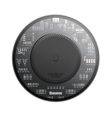 Бездротовий зарядний пристрій Baseus Simple 2 Wireless Charger 15W Cluster Black（Include: Cable Type-C To Type-C 24W 12V/2A 1m Cluster Black) (CCJJ050001)