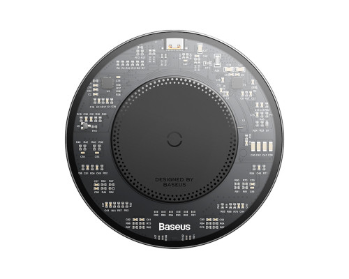 Бездротовий зарядний пристрій Baseus Simple 2 Wireless Charger 15W Cluster Black（Include: Cable Type-C To Type-C 24W 12V/2A 1m Cluster Black) (CCJJ050001)