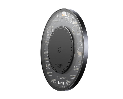 Бездротовий зарядний пристрій Baseus Simple 2 Wireless Charger 15W Cluster Black（Include: Cable Type-C To Type-C 24W 12V/2A 1m Cluster Black) (CCJJ050001)