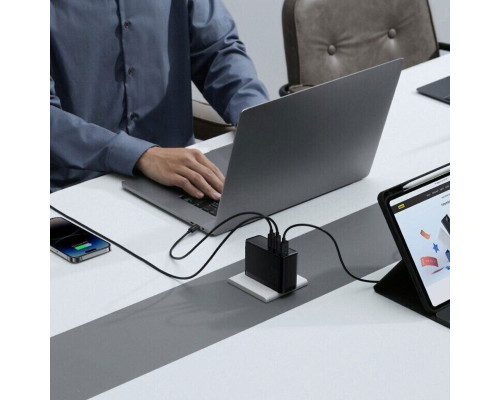 Мережевий зарядний пристрій Baseus GaN5 Pro Digital Fast Charger 2C+U 160W EU Cluster Black (With Superior Series Fast Charging Data Cable Type-C to T (P10110825113-00)