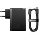 Мережевий зарядний пристрій Baseus GaN5 Pro Digital Fast Charger 2C+U 160W EU Cluster Black (With Superior Series Fast Charging Data Cable Type-C to T (P10110825113-00)