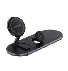 Бездротовий зарядний пристрій ACEFAST E19 Qi2 desktop 3-in-1 wireless charging holder Black (6974316283096)