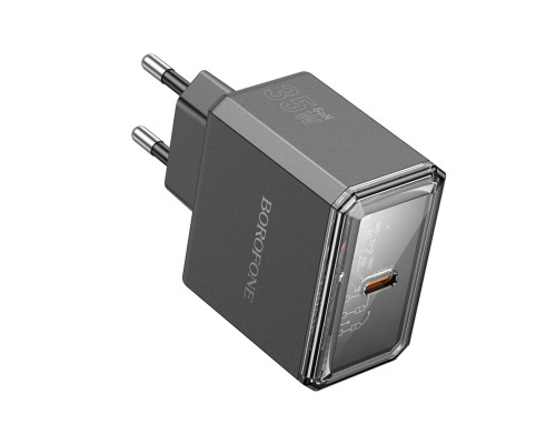 Мережевий зарядний пристрій BOROFONE BAS31A Treasure single port PD35W charger(EU) Black (6941991110580)