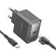 Мережевий зарядний пристрій BOROFONE BAS31A Treasure single port PD35W charger set(C to C)(EU) Black (6941991110627)