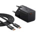 Мережевий зарядний пристрій Baseus GaN5 Fast Charger (mini) 1C 25W EU Cluster Black (with: Baseus Dynamic 3 Series Fast Charging Data Cable Type-C t (P10110909113-01)