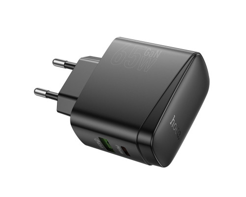 Мережевий зарядний пристрій HOCO CS63A Bright PD65W (1A1C) charger (EU) Black (6942007638470)