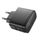 Мережевий зарядний пристрій HOCO CS63A Bright PD65W (1A1C) charger (EU) Black (6942007638470)