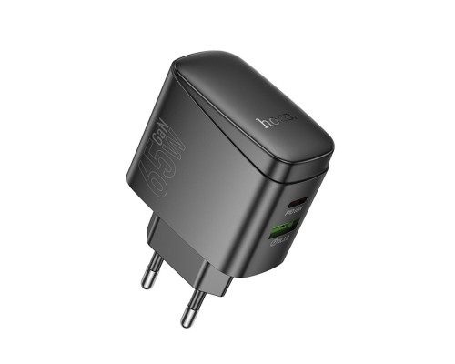 Мережевий зарядний пристрій HOCO CS63A Bright PD65W (1A1C) charger (EU) Black (6942007638470)