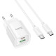 Мережевий зарядний пристрій HOCO C147A Charm PD20W+QC3.0 charger set (C to C)(EU) White (6942007630290)