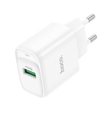 Мережевий зарядний пристрій HOCO C140A Smart single port QC3.0 charger (EU) White (6942007627795)