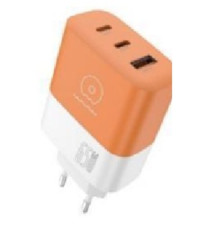 Мережевий зарядний пристрій WUW-C215 65W Charger 2 USB C + USB C white orange (C215)