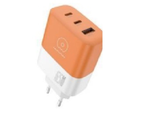 Мережевий зарядний пристрій WUW-C215 65W Charger 2 USB C + USB C white orange (C215)