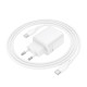 Мережевий зарядний пристрій BOROFONE BN26 Fuente single-port PD20W charger set (C to C) (EU) White (6941991120251)