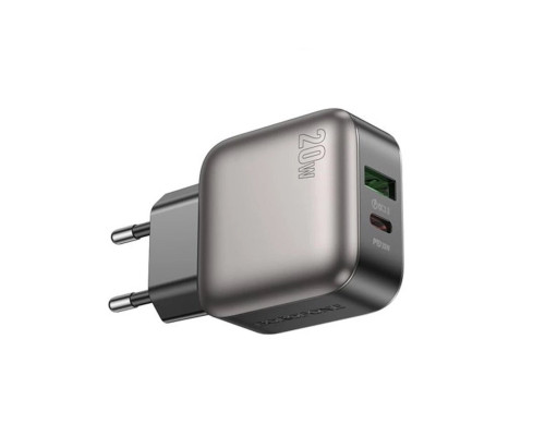 Мережевий зарядний пристрій BOROFONE BAS54A Absolute PD20W+QC3.0 charger set (C to iP) (EU) Black (6941991116216)