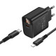 Мережевий зарядний пристрій BOROFONE BA97A Ilustre single-port PD30W charger with digital display set (C to iP) (EU) Black (6941991120497)