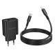 Мережевий зарядний пристрій BOROFONE BA97A Ilustre single-port PD30W charger with digital display set (C to iP) (EU) Black (6941991120497)