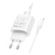 Мережевий зарядний пристрій BOROFONE BA82A Platinum single port PD25W charger set (C to iP) (EU) White (6941991112263)
