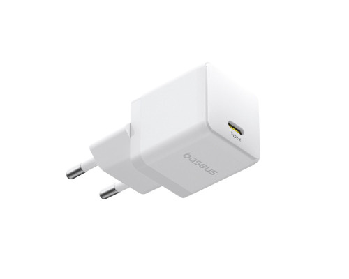 Мережевий зарядний пристрій Baseus Palm Fast Charger 1C 30W EU Moon White(With:Baseus Mini White Cable Type-C to Type-C 60W(20V/3A) 1m Moon White) (P10111605213-01)