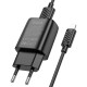 Мережевий зарядний пристрій HOCO C134A Solid single-port charger set (iP) (EU) Black (6942007621311)