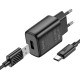 Мережевий зарядний пристрій HOCO C134A Solid single-port charger set (Type-C) (EU) Black (6942007621359)