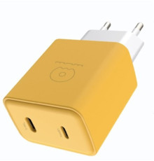 Мережевий зарядний пристрій WUW-C189 PD 20W Charger USB C + USB C yellow white (C189YW)
