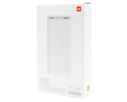 Зовнішній акумулятор Xiaomi Mi Power Bank 3 20000mAh 18W Fast Charge White (VXN4258CN)